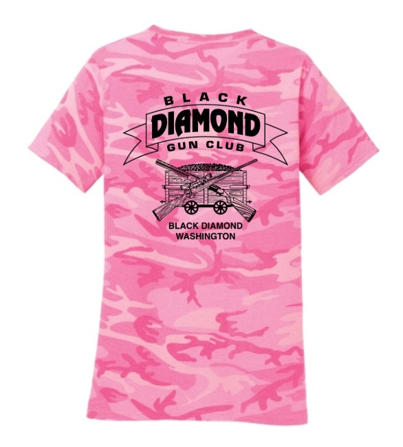 BDGC Port & Co® Ladies Core Cotton Camo V-Neck Tee