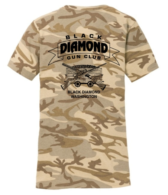 BDGC Port & Co® Ladies Core Cotton Camo V-Neck Tee